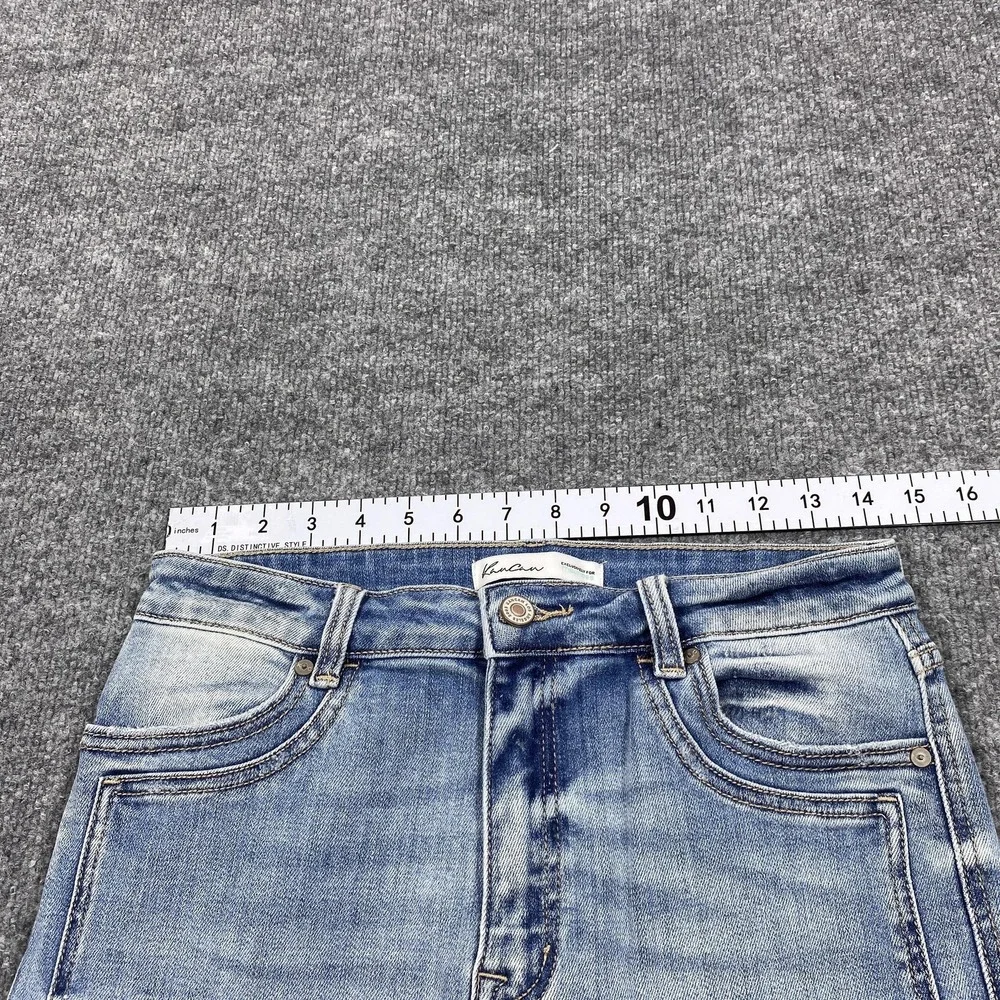 KanCan Jeans Womens 28 Blue Light Wash Cropped Relaxed Stretch Mid Rise Denim